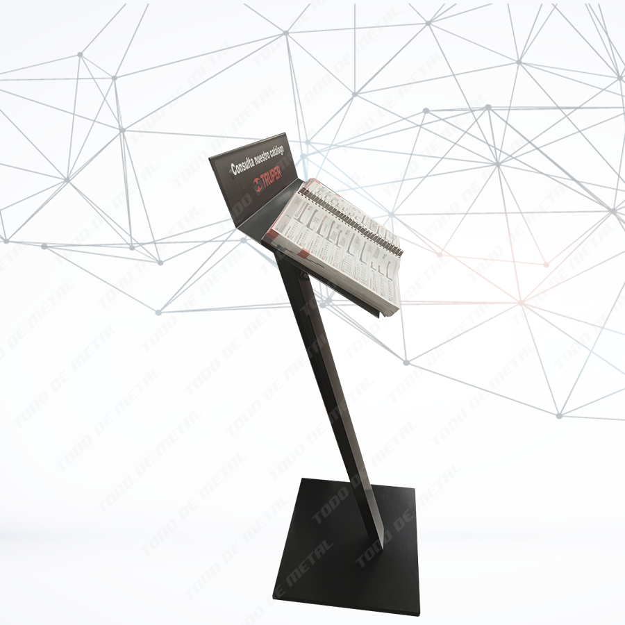 Atril para catalogo, atril metálico, atril metálico para catalogo, atril desarmable