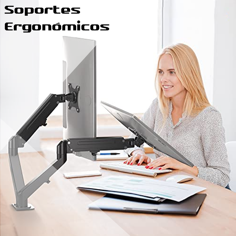 soportes ergonómicos monitor, soporte ergonómico pantalla